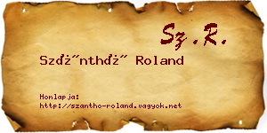 Szánthó Roland névjegykártya