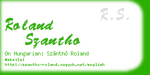 roland szantho business card